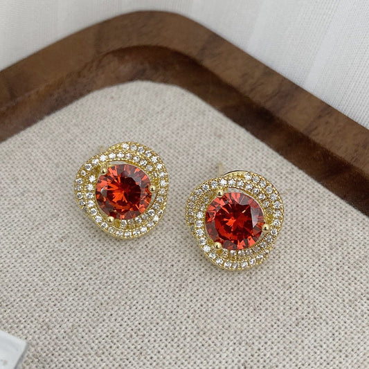 Ruby Stud Earrings - Ivana - Hypoallergenic - Abbott Atelier