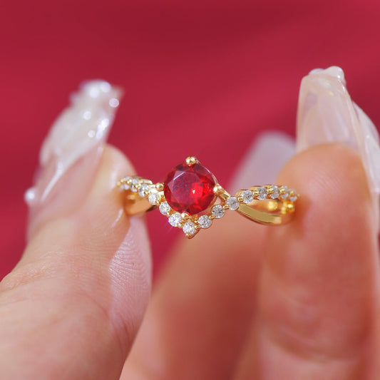 Ruby Twist Ring - Gold - Plated - Abbott Atelier