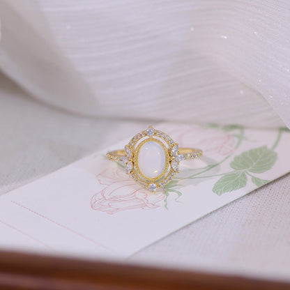 [Sample Sale] Baroque Moonstone Ring - Mary - Gold - Plated - Abbott Atelier