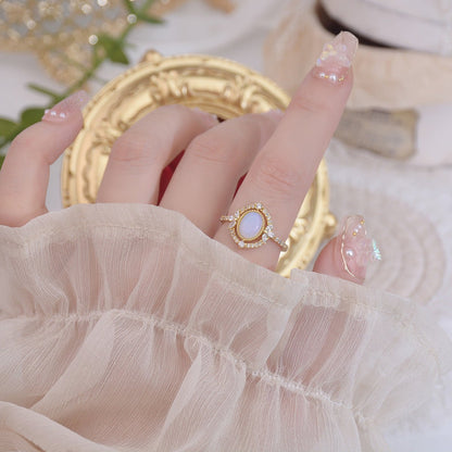 [Sample Sale] Baroque Moonstone Ring - Mary - Gold - Plated - Abbott Atelier