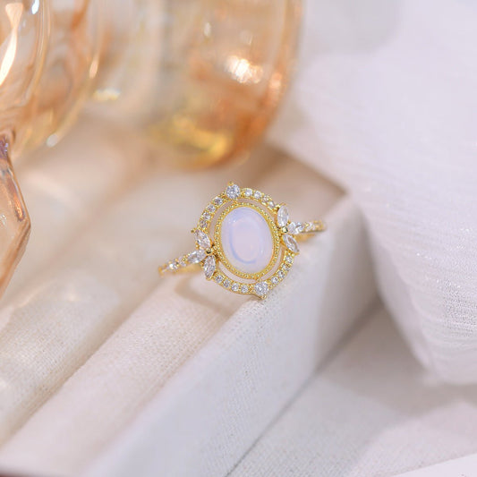 [Sample Sale] Baroque Moonstone Ring - Mary - Gold - Plated - Abbott Atelier