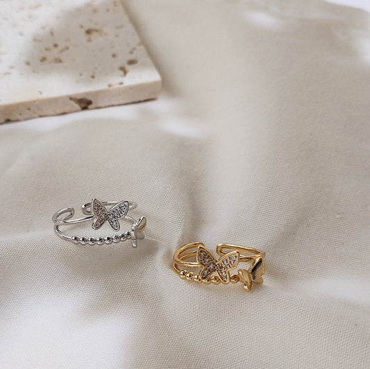 [Sample Sale] Butterfly Ring - Jessica (Gold/Silver) - Gold - Plated - Abbott Atelier