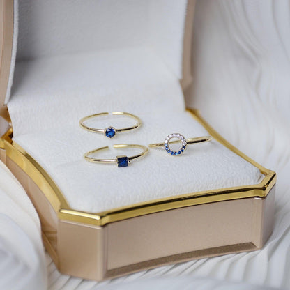 Sapphire Ring (3 Styles) (Solid Silver) - Hypoallergenic - Abbott Atelier