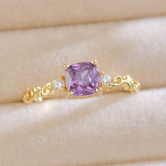 Sasha Amethyst Ring - Gold - Plated - Abbott Atelier