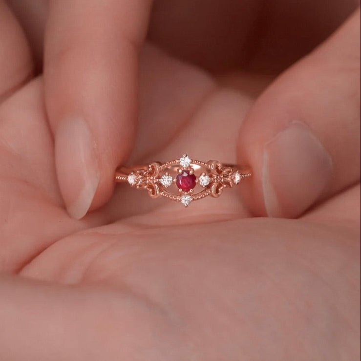 Scarlet Belle Ring - Gold Plated Brass - Abbott Atelier