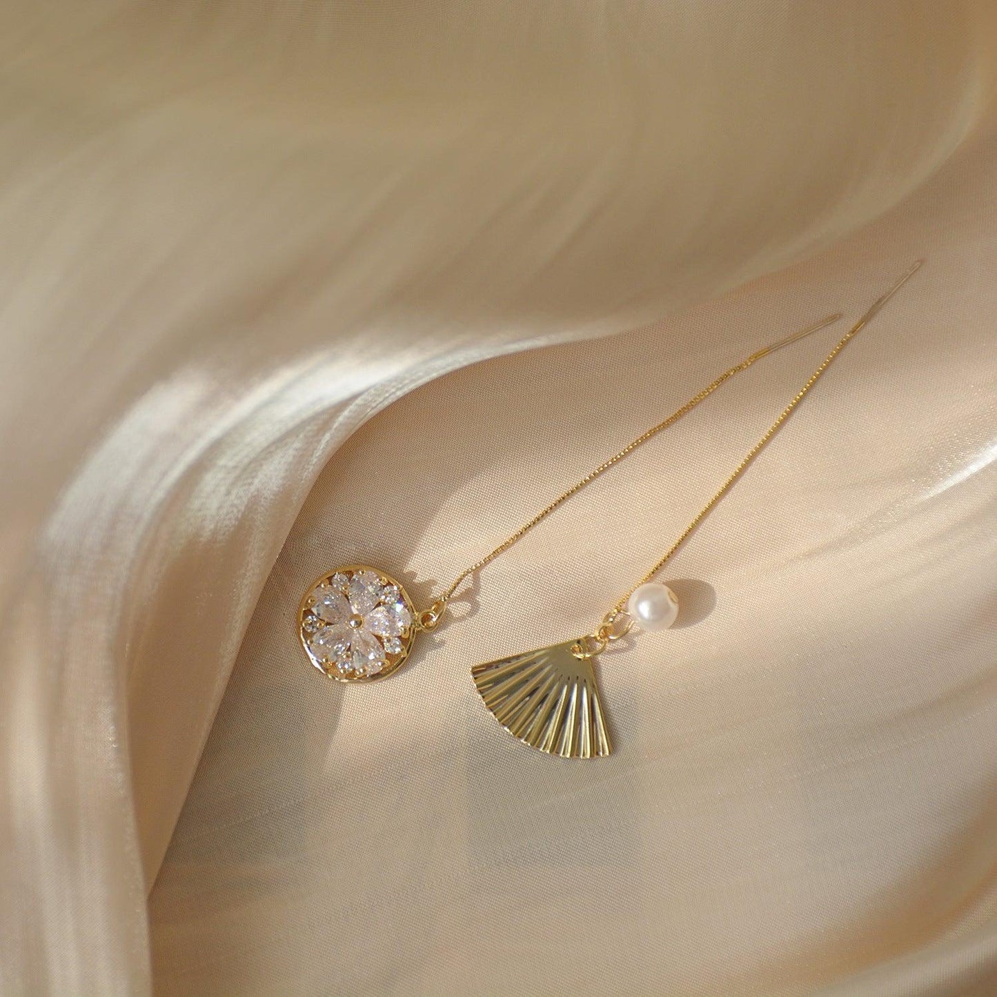 Seascape Threader Earrings - Gold - Plated - Abbott Atelier