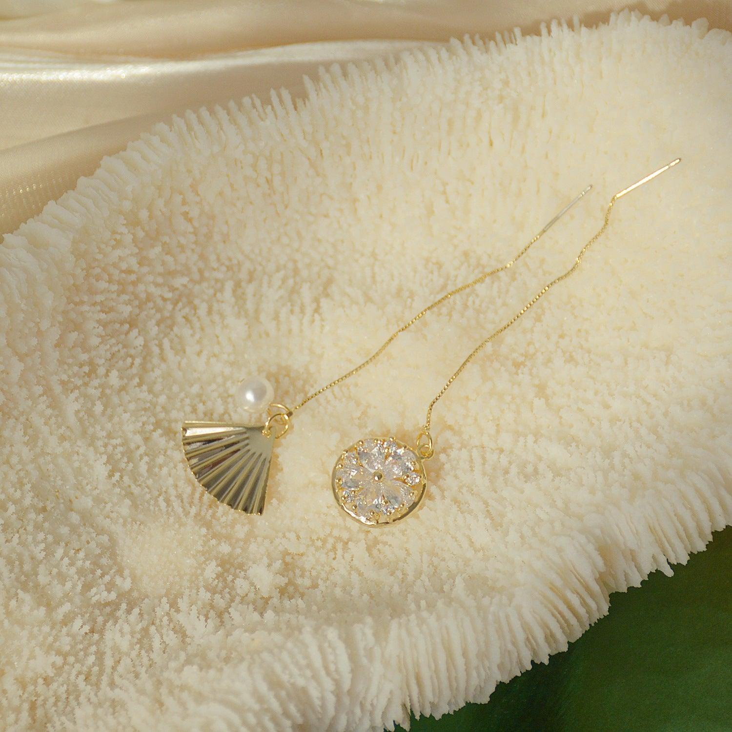 Seascape Threader Earrings - Gold - Plated - Abbott Atelier