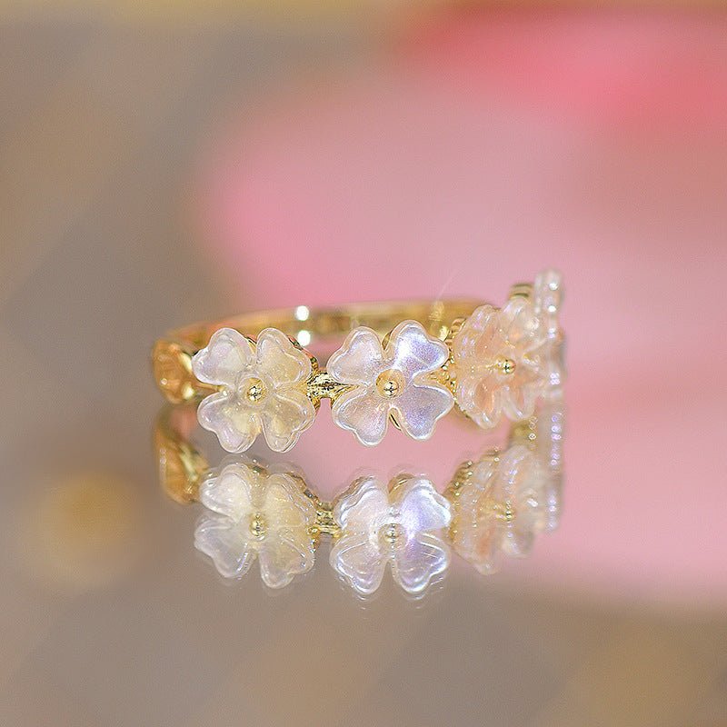 Shell Flower Ring Set - Gold - Plated - Abbott Atelier