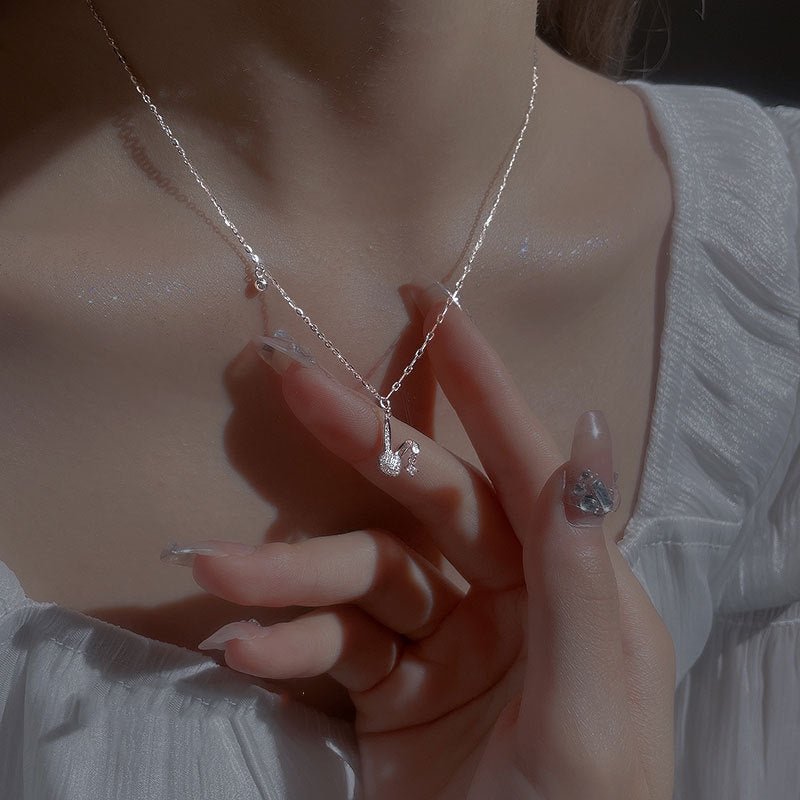 Silver Bunny Necklace (Solid Silver) - Hypoallergenic - Abbott Atelier