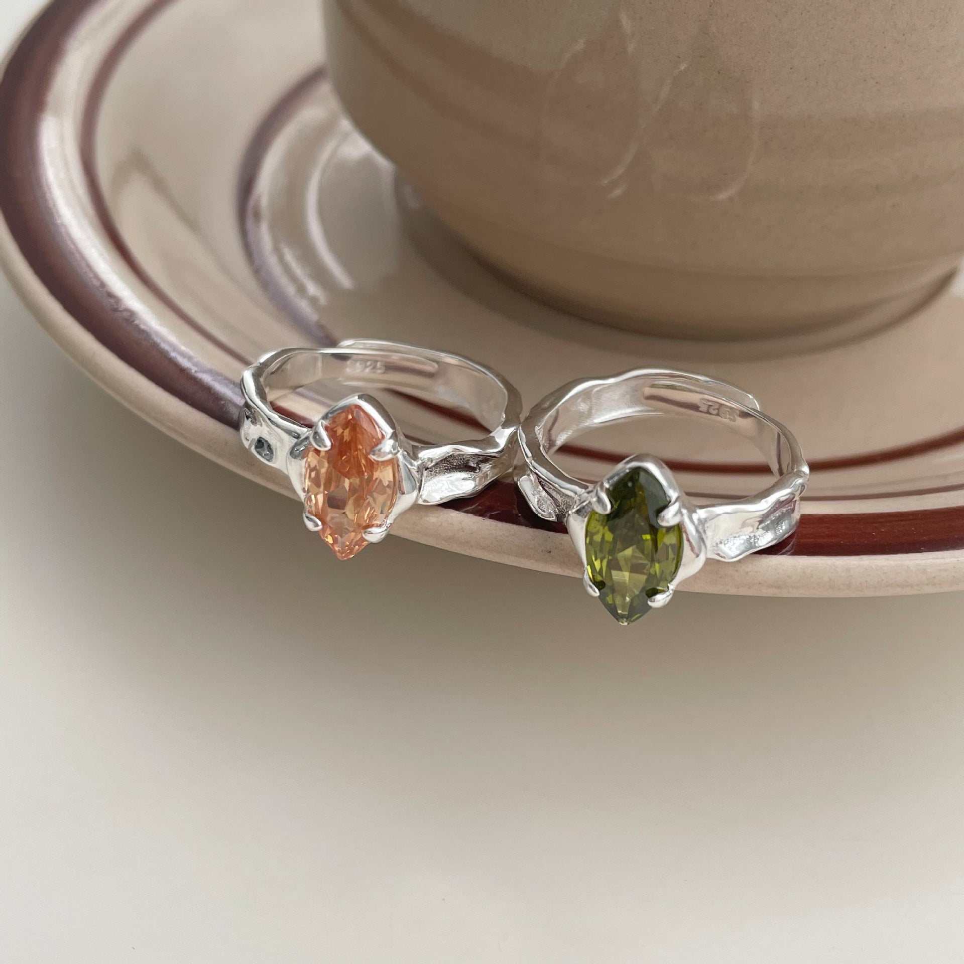 Silver Gemstone Ring (Solid Silver) - Hypoallergenic - Abbott Atelier