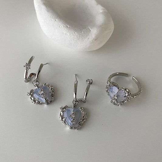 Silver Heart Collection (Earrings/Ring) - Hypoallergenic - Abbott Atelier