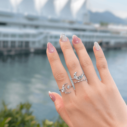 Silver Moonflower Ring - Gold - Plated - Abbott Atelier