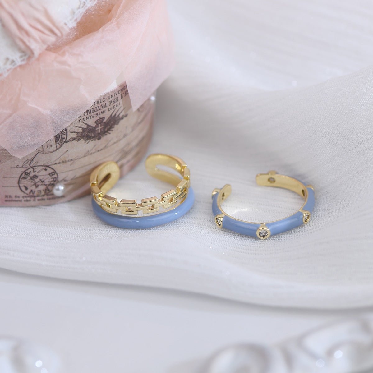 Sky Blue Ring Set - Gold - Plated - Abbott Atelier