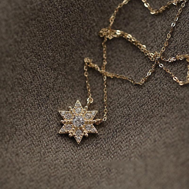 Snowflake Necklace (Solid Silver) - Hypoallergenic - Abbott Atelier