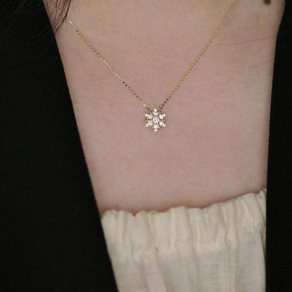 Snowflake Necklace (Solid Silver) - Hypoallergenic - Abbott Atelier