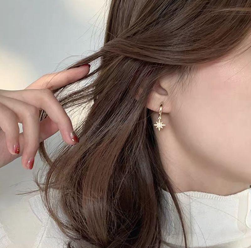 Star & Moon Huggie Earrings - Gold - Plated - Abbott Atelier