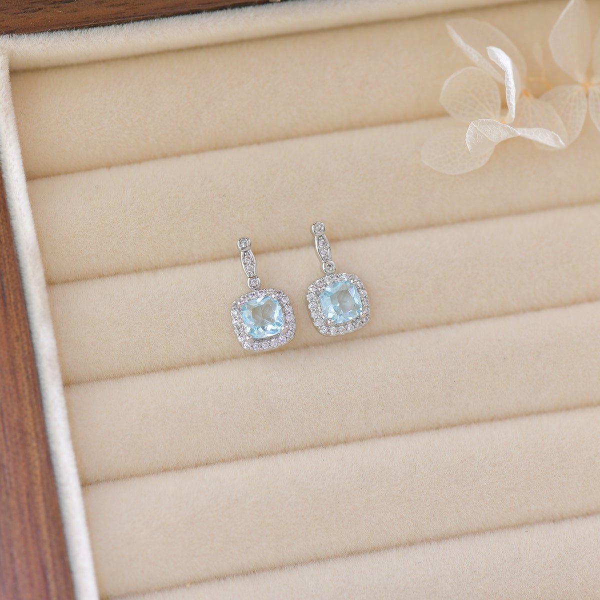 Stephanie Aquamarine Earrings - Hypoallergenic - Abbott Atelier