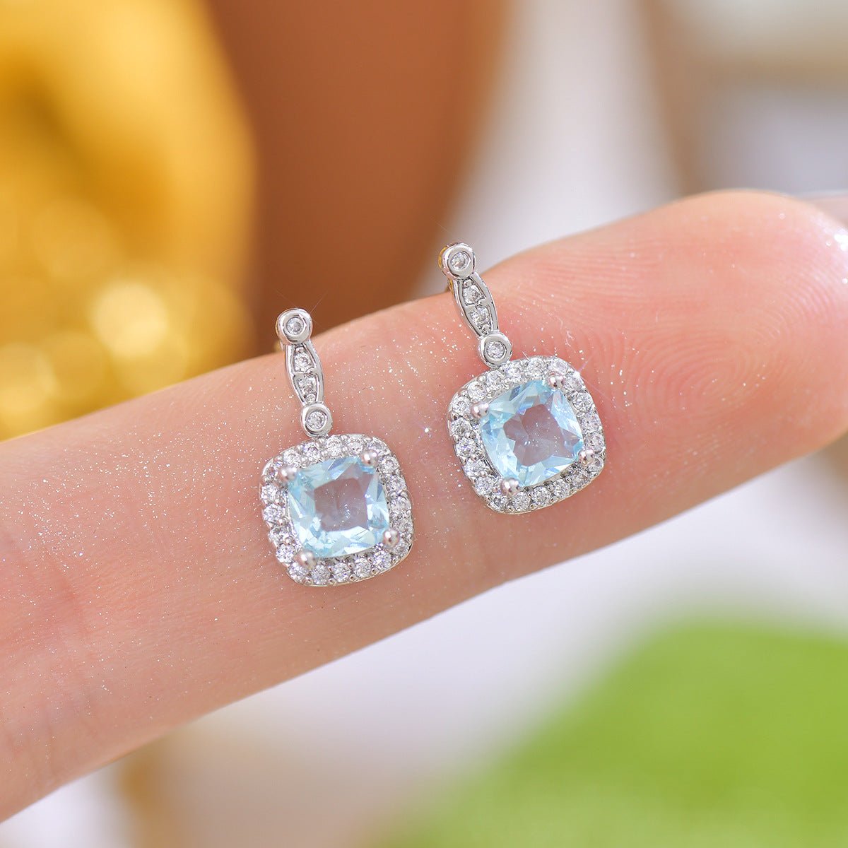 Stephanie Aquamarine Earrings - Hypoallergenic - Abbott Atelier