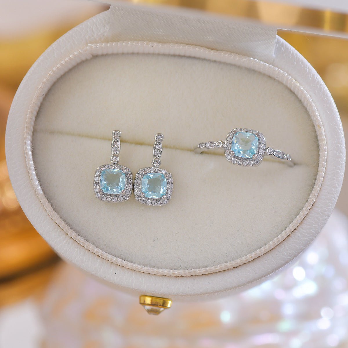 Stephanie Aquamarine Earrings - Hypoallergenic - Abbott Atelier