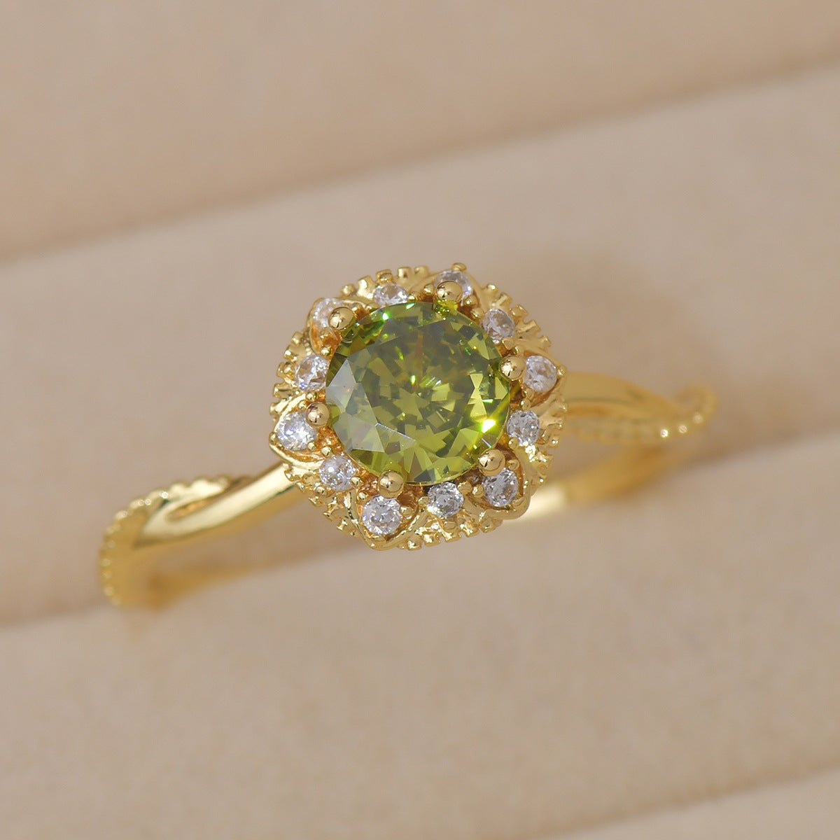 Twist Peridot Ring In Gold - Gold - Plated - Abbott Atelier