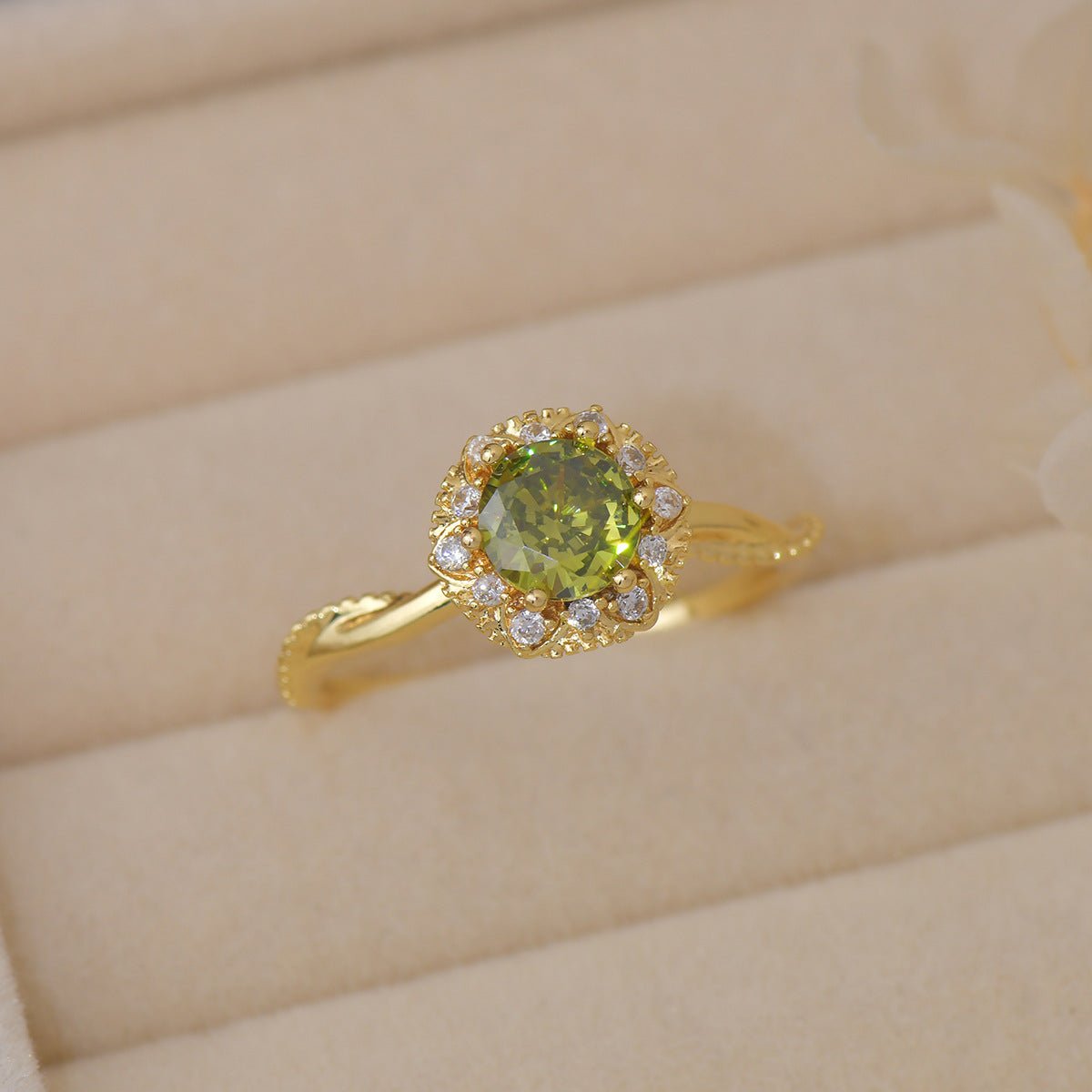 Twist Peridot Ring In Gold - Gold - Plated - Abbott Atelier