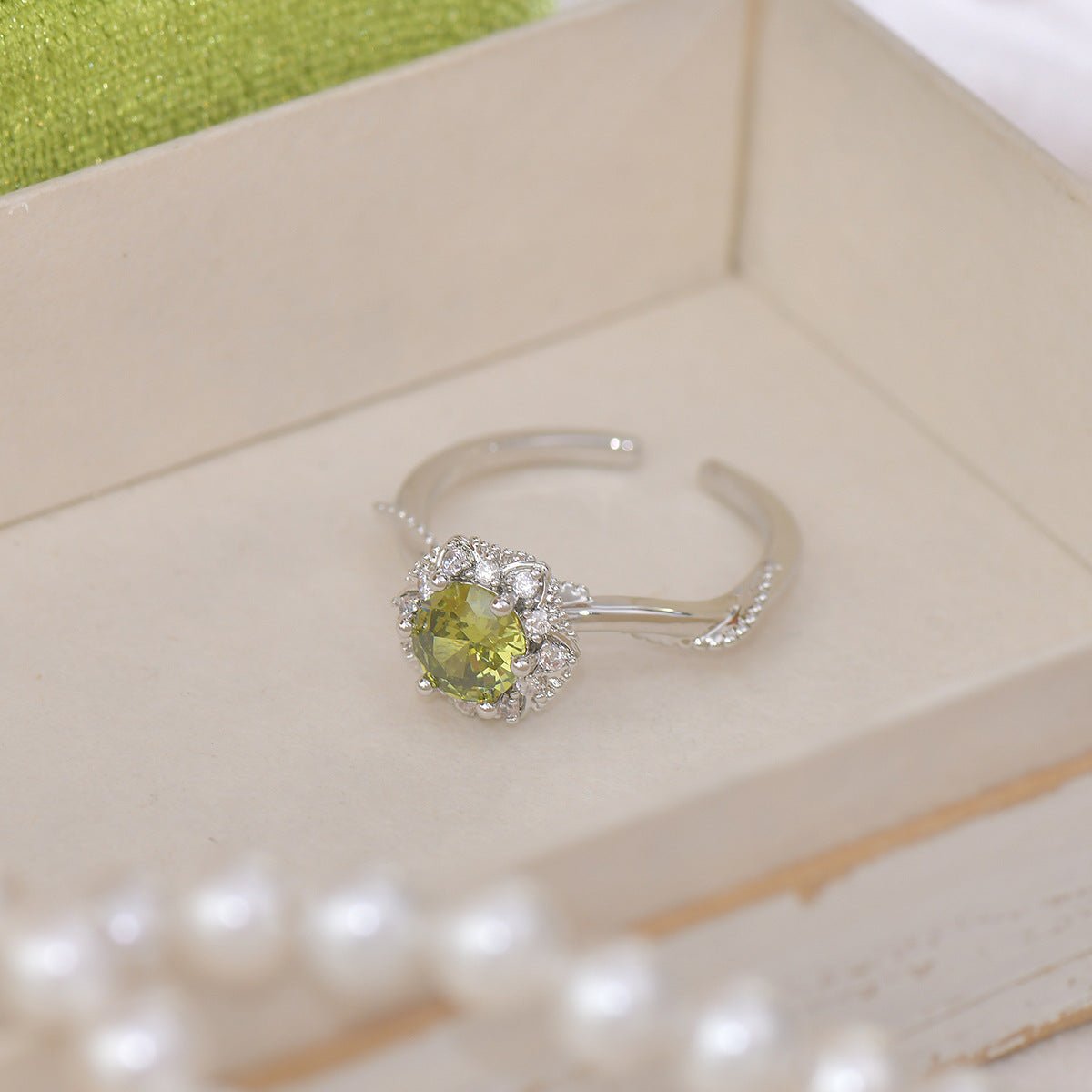 Twist Peridot Ring In Silver - Gold - Plated - Abbott Atelier