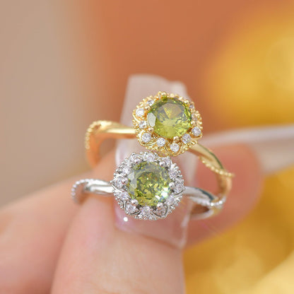 Twist Peridot Ring In Silver - Gold - Plated - Abbott Atelier