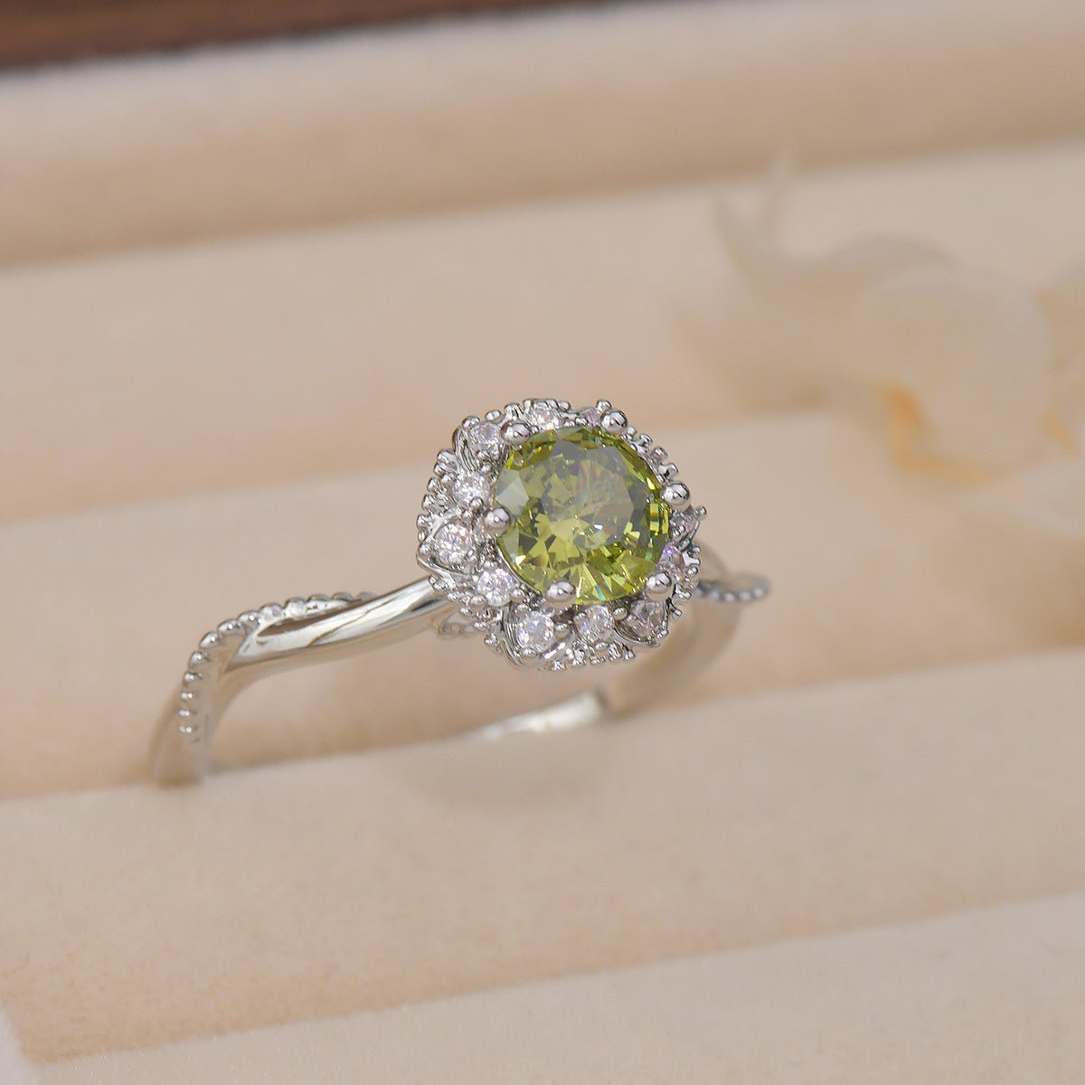 Twist Peridot Ring In Silver - Gold - Plated - Abbott Atelier