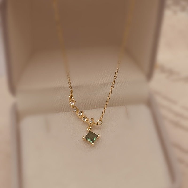 Verdant Emerald Necklace in Gold (Solid Silver) - Abbott Atelier - Abbott Atelier