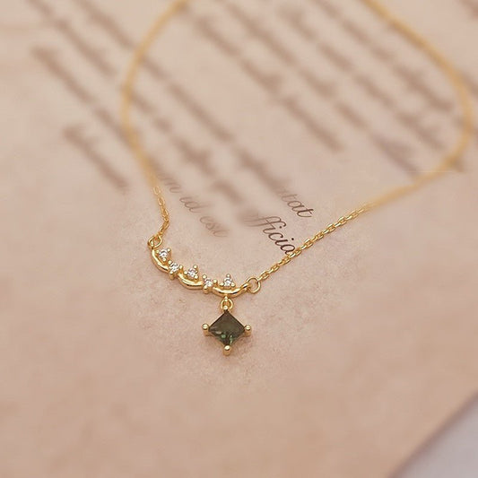 Verdant Emerald Necklace in Gold (Solid Silver) - Abbott Atelier - Abbott Atelier