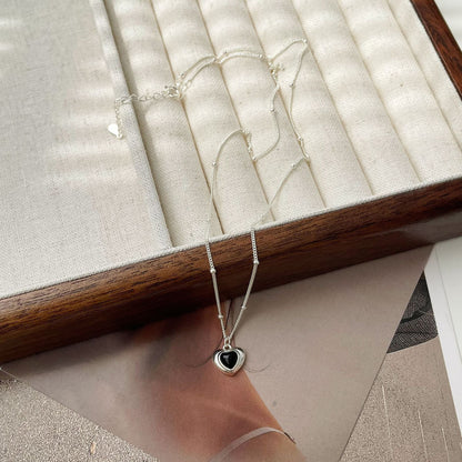 Vintage Heart Necklace (Solid Silver) - Hypoallergenic - Abbott Atelier