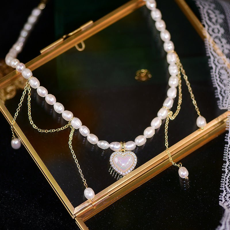 Vintage Heart Pearl Choker - Jane - Freshwater Pearls - Abbott Atelier