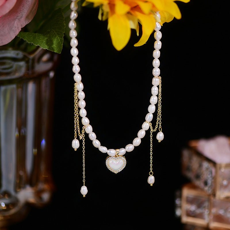 Vintage Heart Pearl Choker - Jane - Freshwater Pearls - Abbott Atelier