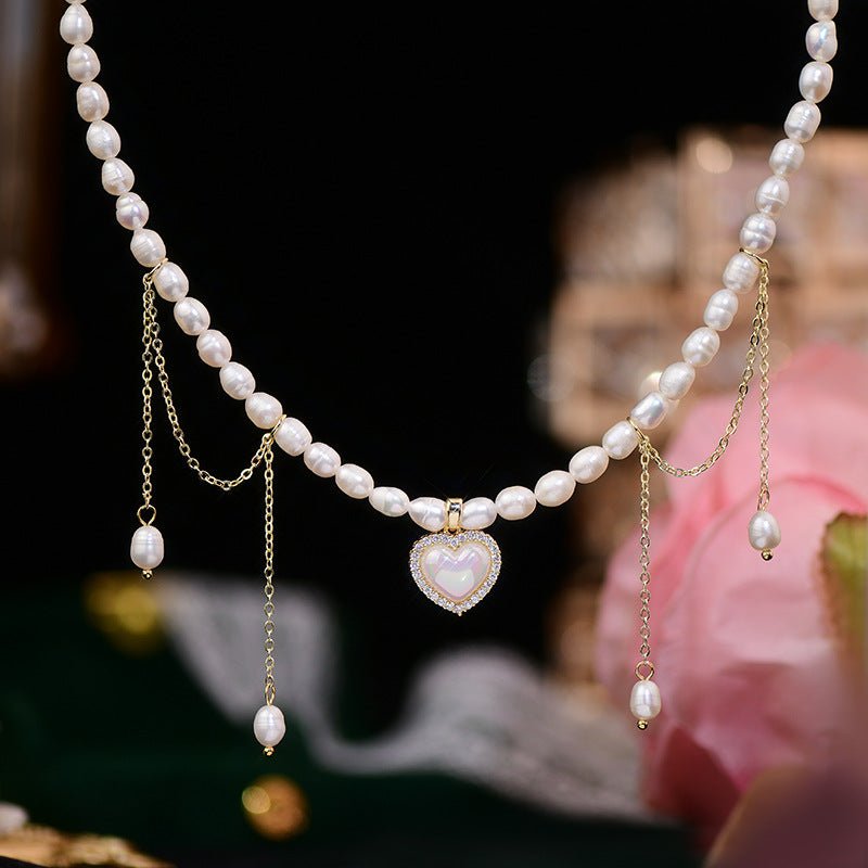 Vintage Heart Pearl Choker - Jane - Freshwater Pearls - Abbott Atelier