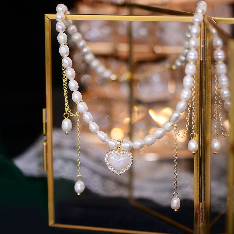 Vintage Heart Pearl Choker - Jane - Freshwater Pearls - Abbott Atelier