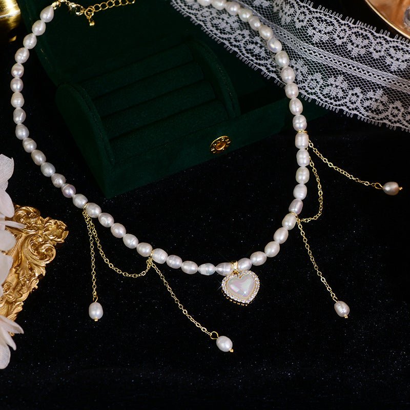 Vintage Heart Pearl Choker - Jane - Freshwater Pearls - Abbott Atelier