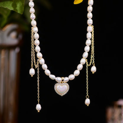 Vintage Heart Pearl Choker - Jane - Freshwater Pearls - Abbott Atelier