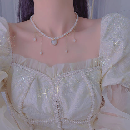 Vintage Heart Pearl Choker - Jane - Freshwater Pearls - Abbott Atelier