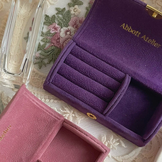 Vintage Jewelry Box (Pink/Purple) - Vegan Suede - Abbott Atelier