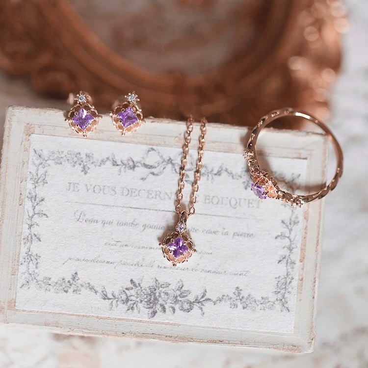 Violet Versailles Necklace - Gold Plated - Abbott Atelier