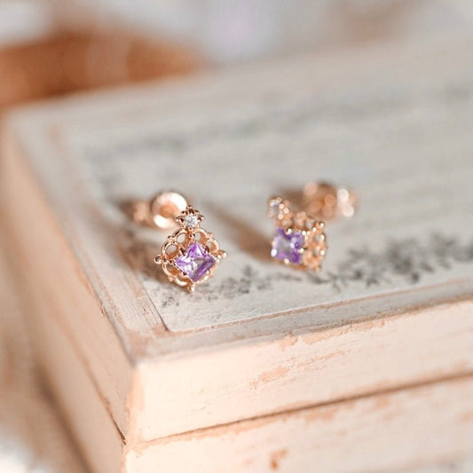 Violet Versailles Stud Earrings - Hypoallergenic - Abbott Atelier