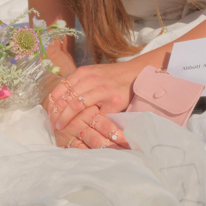 White Flower Butterfly Ring - Vivian - Gold - Plated - Abbott Atelier