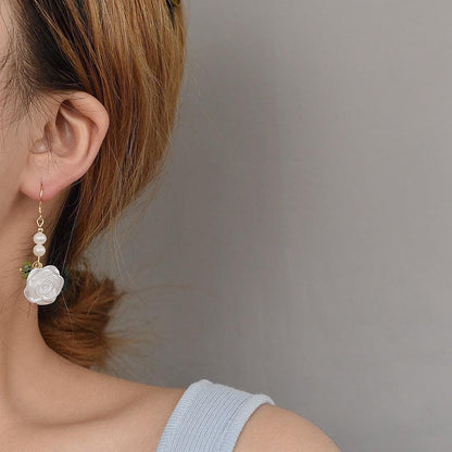 White Rose Earrings - Hypoallergenic - Abbott Atelier